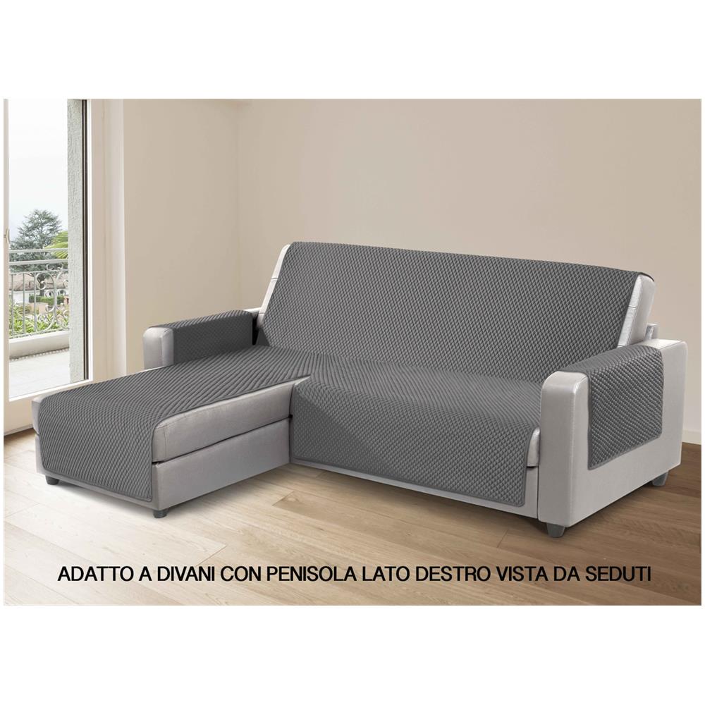 Copridivano Per Divani Con Penisola Lato Destro Modello Sphere Antracite 280 Cm Antracite - Foto 1