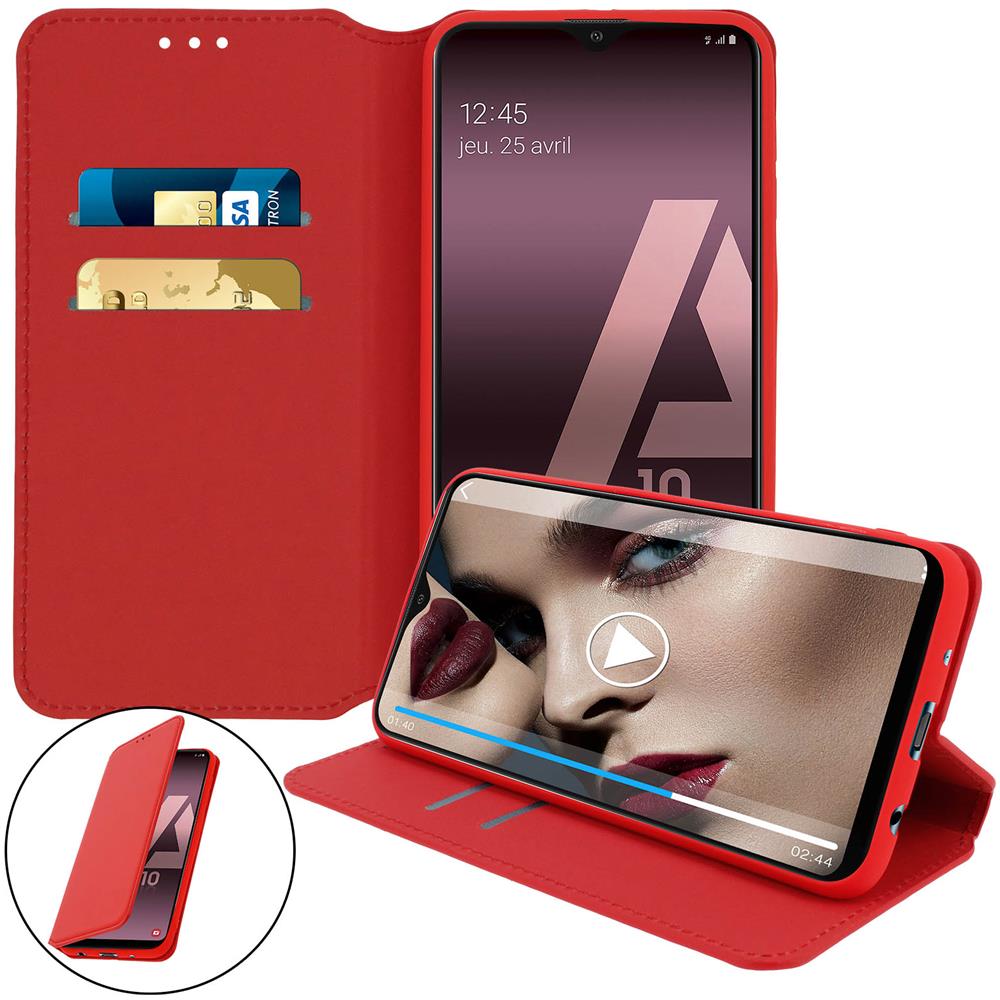 Custodia Samsung Galaxy A10 Portacarte Funzione Supporto Rosso - Foto 2