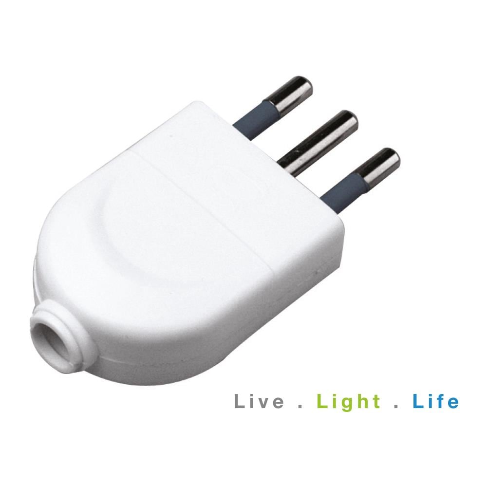 Spina Elettrica 10a 2p+t Standard Italiano Con Uscita Cavo Dritta Colore Bianco - Sku 8717 - Foto 2