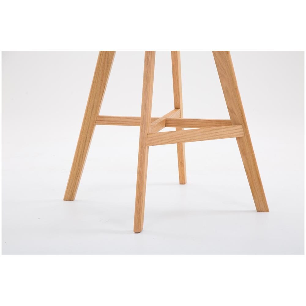 2 Sgabelli Design Cannes in Tessuto - Sgabelli Bar in Legno di Quercia - Sedie Cucina con Poggiapiedi e Schienale I Sedie Alte Bar H 76cm Crema Natura - Foto 4