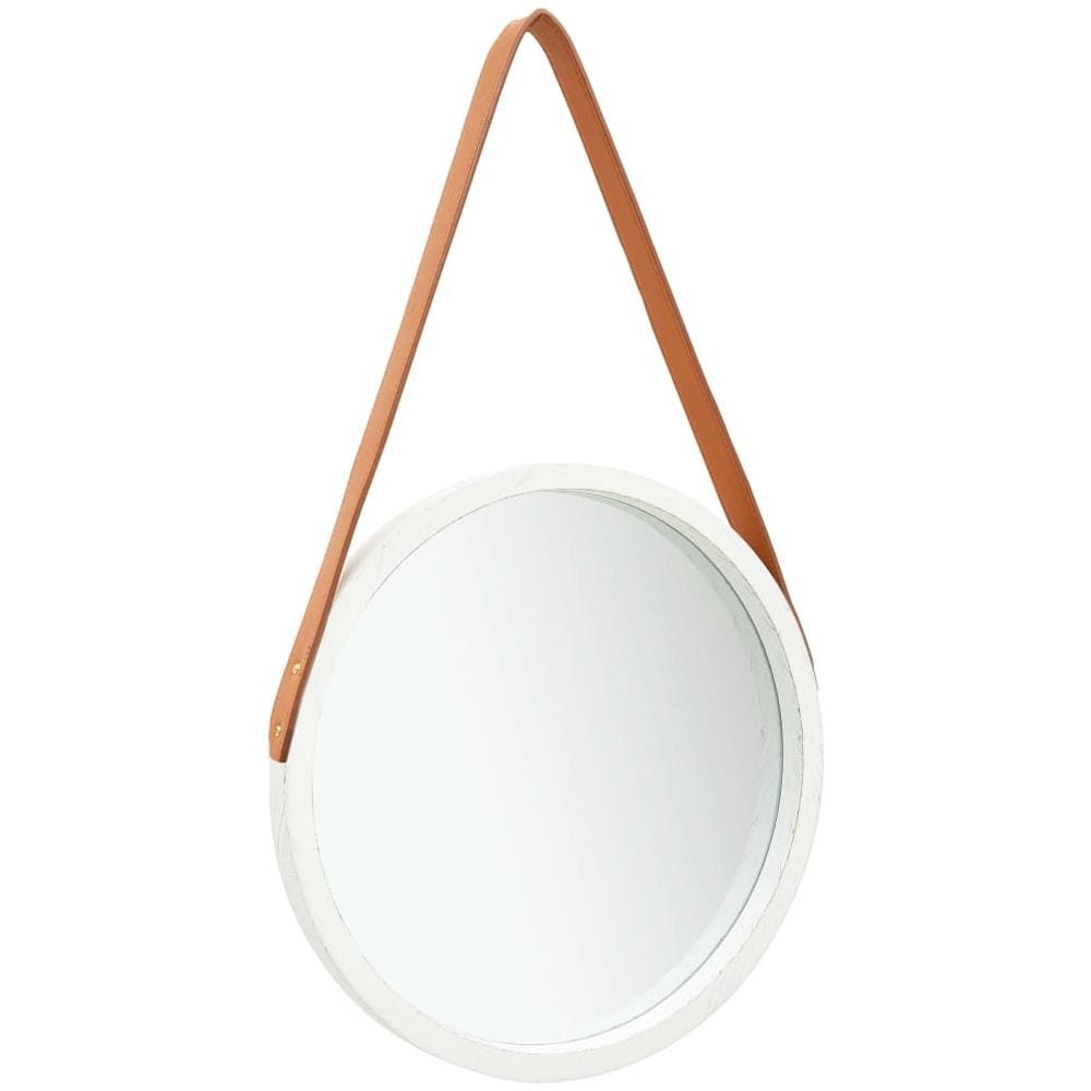 Specchio Da Parete Con Cinghia 40 Cm Bianco - Foto 1