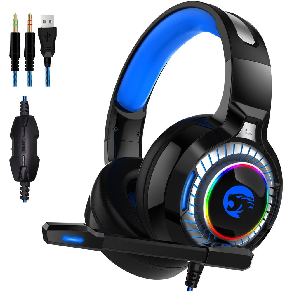 HTN - Cuffie Da Gioco Cuffie Stereo Rgb Marquee Cuffie Con Microfono Per  Xbox One / laptop / pc Tablet Gamer | cuffie / auricolari (blu-nero) -  ePRICE