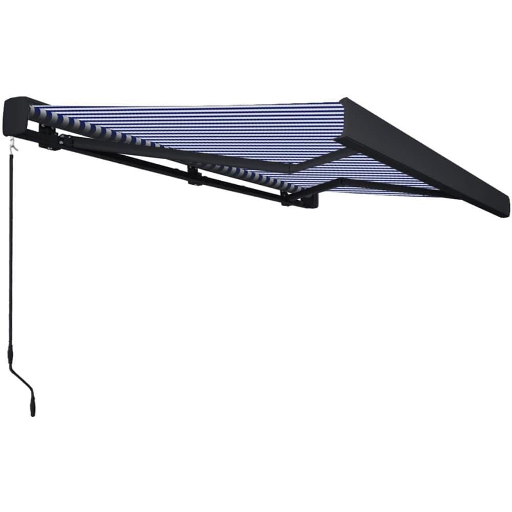 Tenda a Cassonetto Manuale 400x300 cm Blu e Bianca - Foto 2