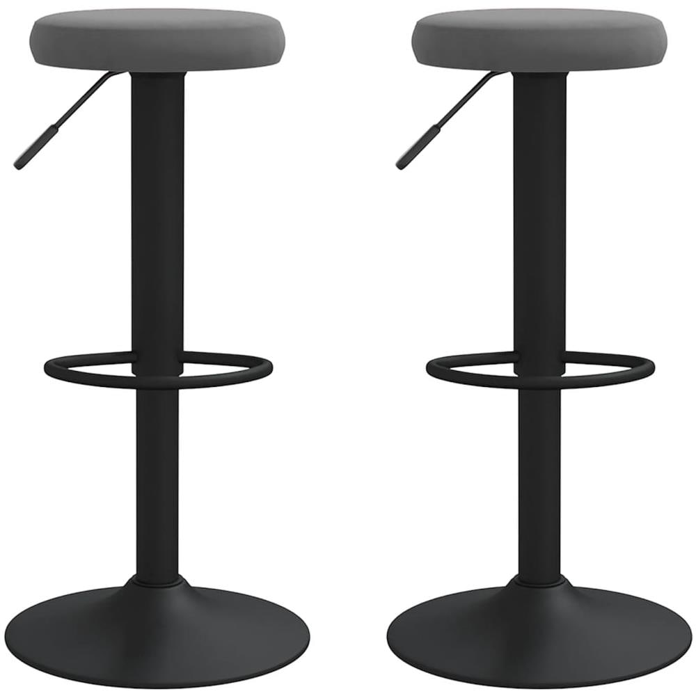 Sgabelli Da Bar 2 Pz Verde Scuro In Velluto - Foto 1