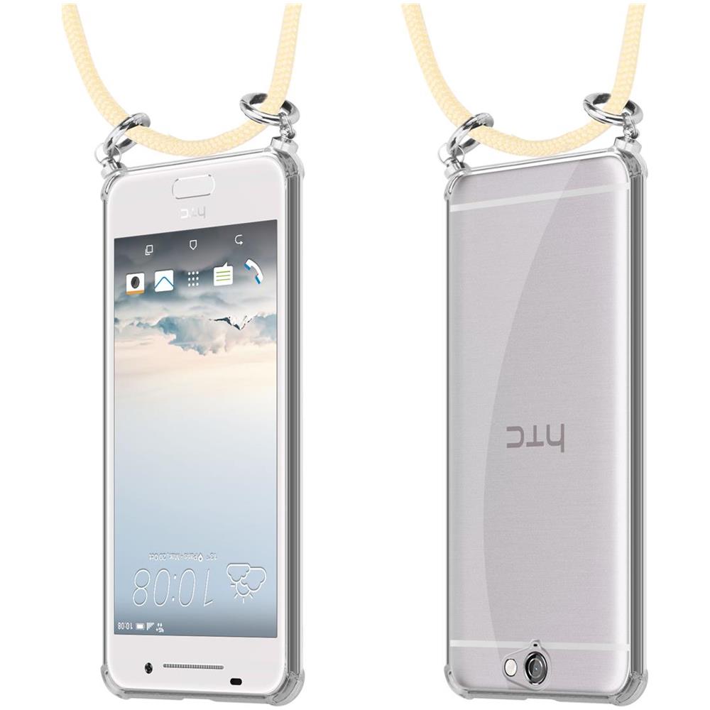 Catena Di Telefoni Cellulari Compatibile Con Htc One A9 In Crema Beige - Coperchio Protettivo In Silicone Con Anelli D'argento, Cinturino In Corda E Custodia Staccabile - Foto 8