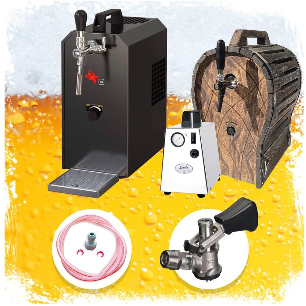 Set Completo - Spillatore Birra - Jet 30 Dispenser Birra Macchina Per Birra 1-linea 35 Litri /h - Raffreddatore A Flusso Con Botti In Legno Keg Type A - Foto 1