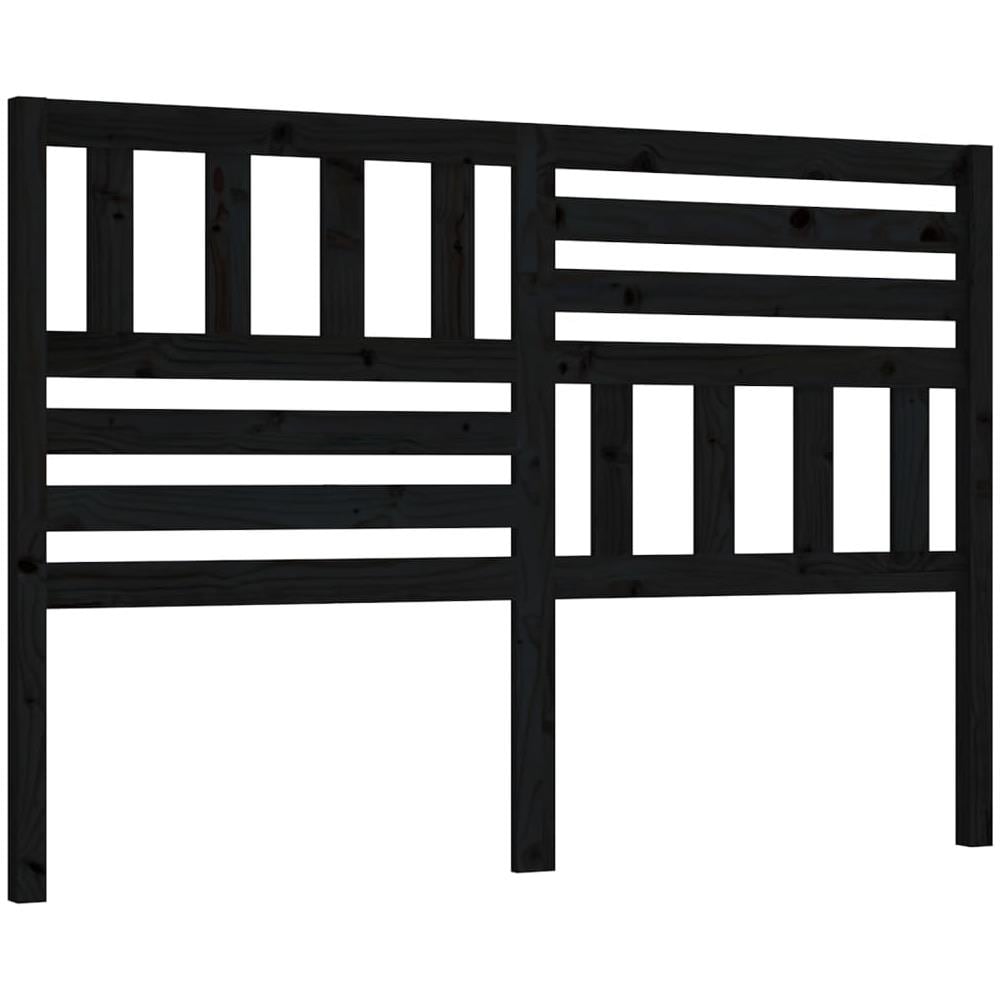 Testiera Per Letto Nera 126x4x100 Cm In Legno Massello Di Pino - Foto 2