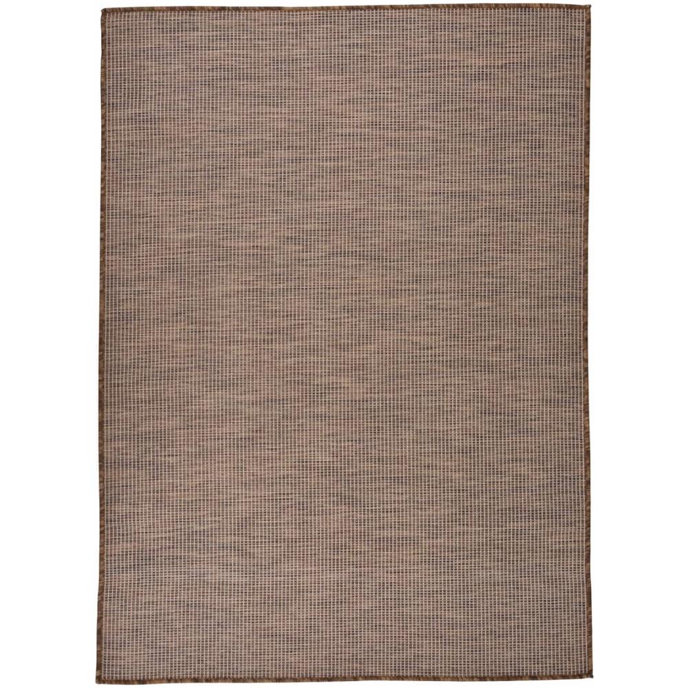 Tappeto Da Esterni A Tessitura Piatta 200x280 Cm Marrone - Foto 1