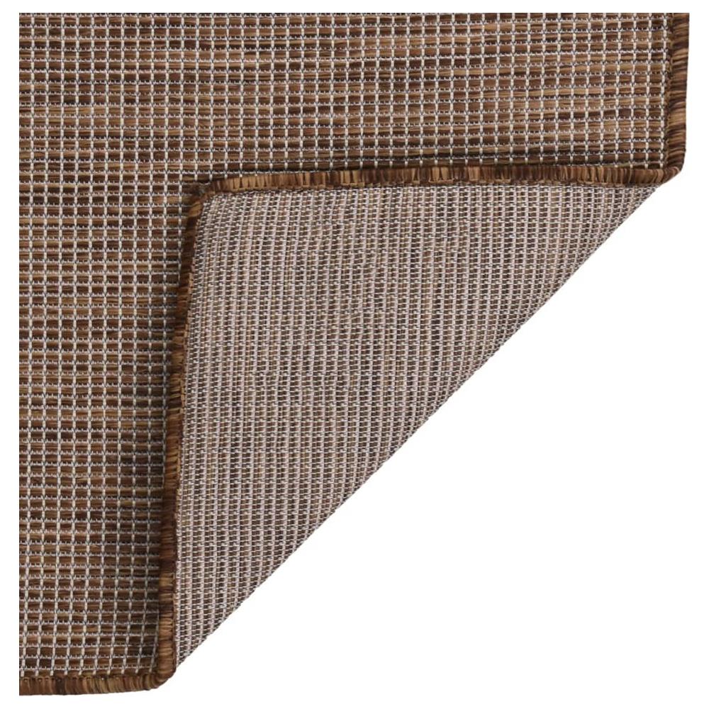 Tappeto Da Esterni A Tessitura Piatta 200x280 Cm Marrone - Foto 2