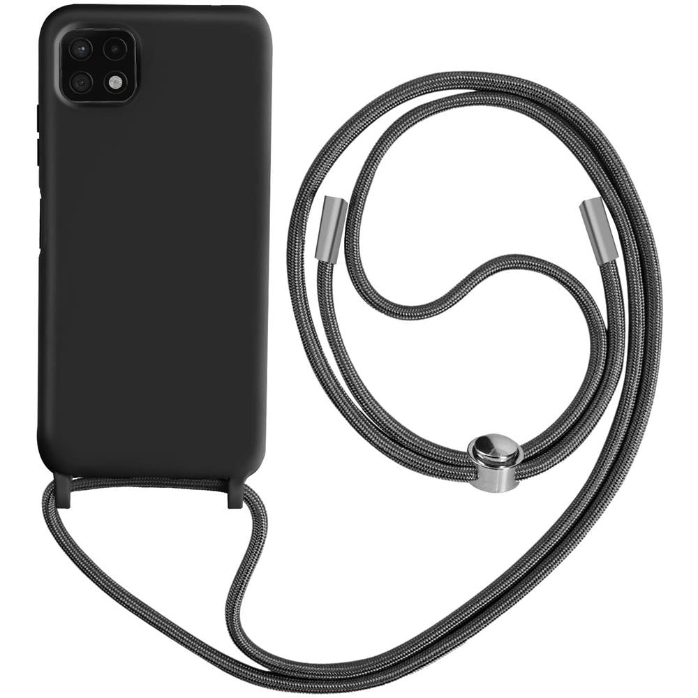 Cover Semirigida Per Samsung Galaxy A22 5g Cordino Nylon Intrecciato 80 Cm Nera - Foto 1
