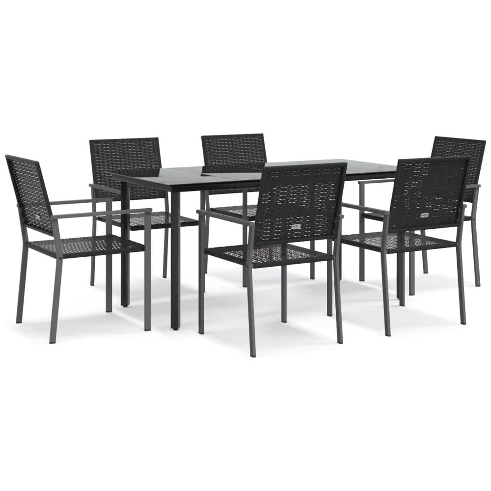 Set Da Pranzo Da Giardino 7 Pz In Polyrattan E Acciaio - Foto 2