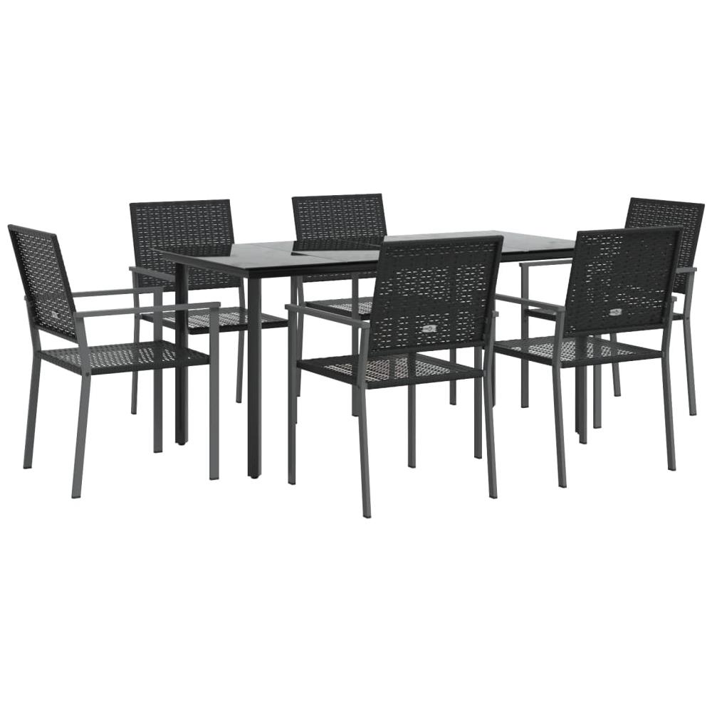 Set Da Pranzo Da Giardino 7 Pz In Polyrattan E Acciaio - Foto 3