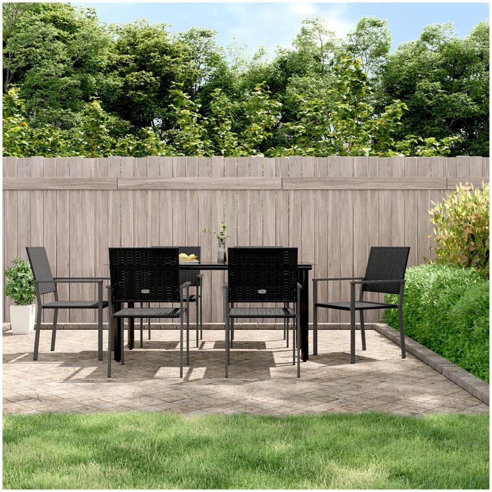Set Da Pranzo Da Giardino 7 Pz In Polyrattan E Acciaio - Foto 1