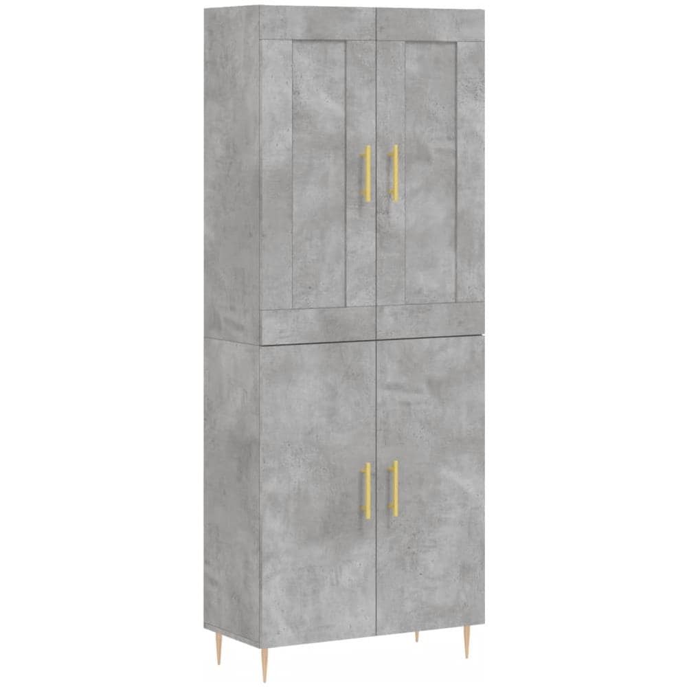 Credenza Grigio Cemento 69,5x34x180 Cm In Legno Multistrato - Foto 2