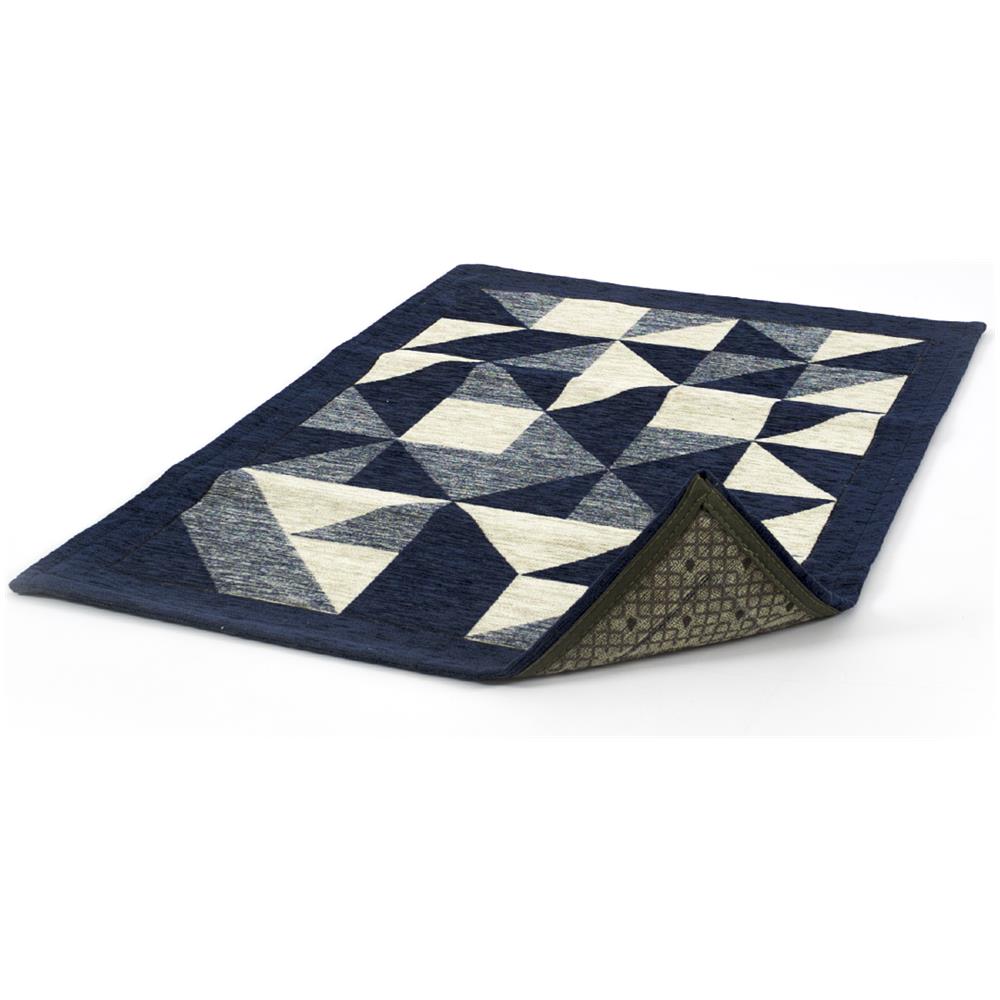 Tappeto Passatoia Cucina Salotto Antimacchia Retro Antiscivolo Origami Vari Colori 55x190 Blu - Foto 1