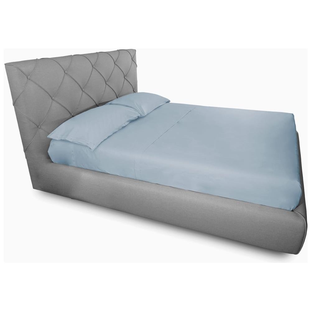 Completo Lenzuola Made In Italy In Puro Cotone Tinta Unita Varie Colorazioni 1 Piazza E Mezza Azzurro - Foto 1