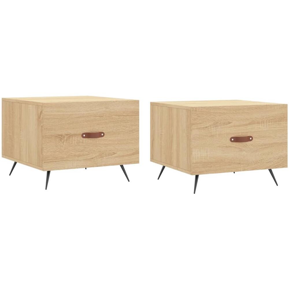 Tavolini Salotto 2pz Rovere Sonoma 50x50x40cm Legno Multistrato - Foto 2