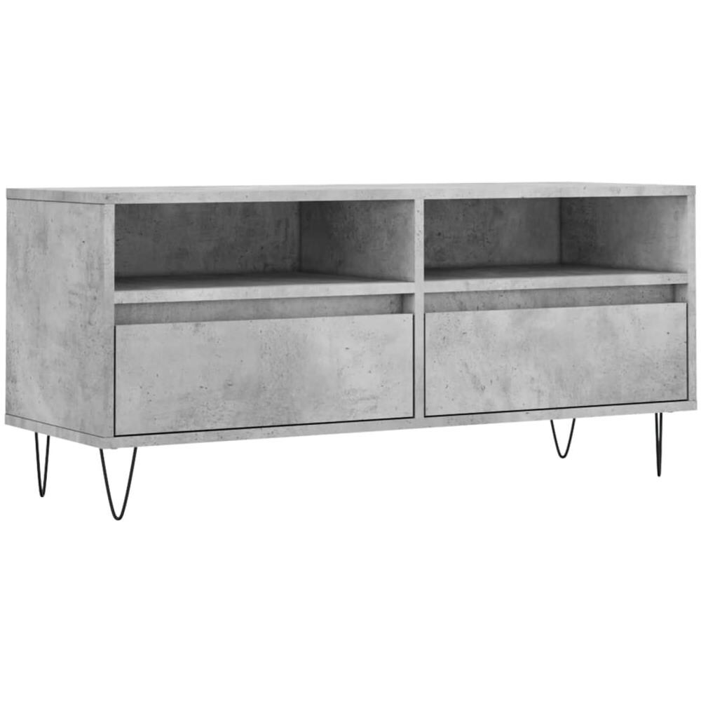 Mobile Per Tv Grigio Cemento 100x34,5x44,5 Cm Legno Multistrato - Foto 2