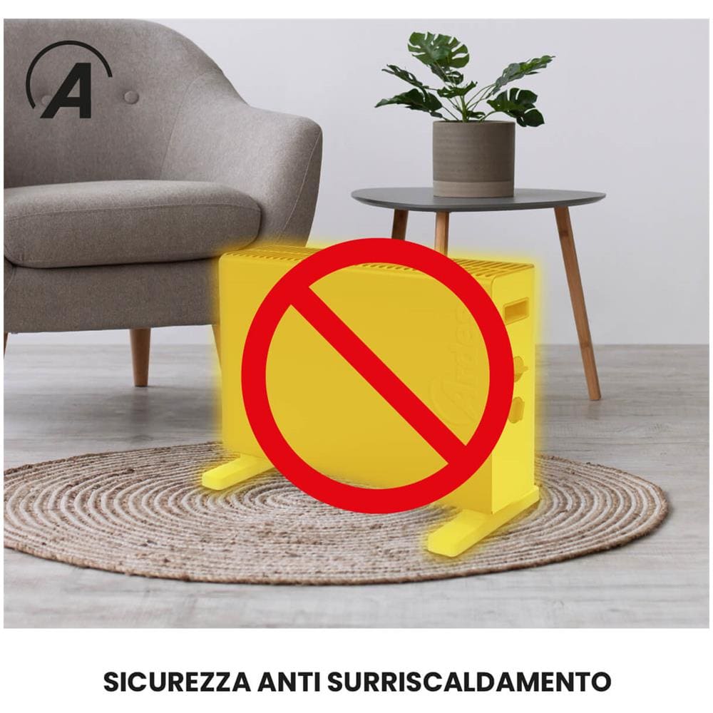 Termoconvettore AR4C08T 3 Temperature 2000W Colore Grigio - Foto 5