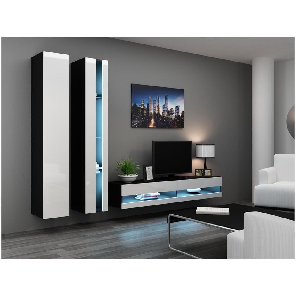 Mobile Tv Rtvvigo140n C /b Bianco Nero 140 X 30 X 40 Cm - Foto 2