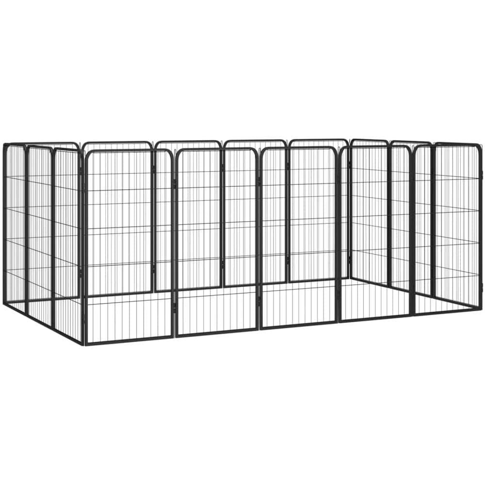 Box Cani 16 Pannelli Nero 50x100 Cm Acciaio Verniciato Polvere - Foto 1