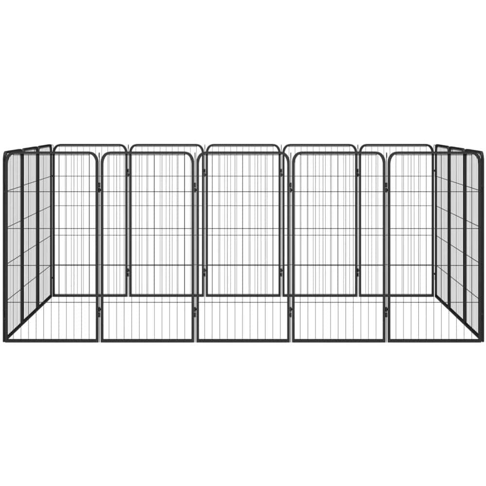 Box Cani 16 Pannelli Nero 50x100 Cm Acciaio Verniciato Polvere - Foto 2