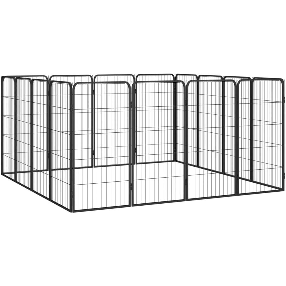 Box Cani 16 Pannelli Nero 50x100 Cm Acciaio Verniciato Polvere - Foto 3