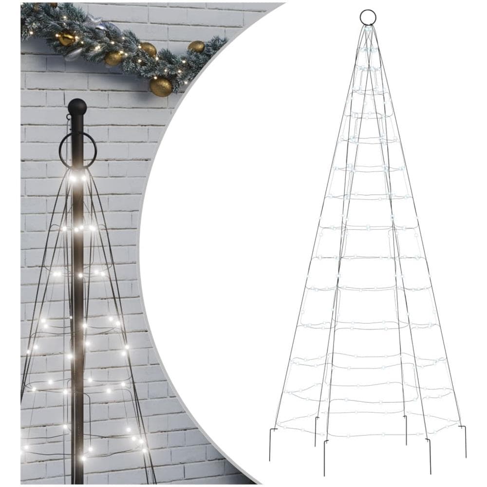 Luce Albero Di Natale Su Pennone 200led Bianco Freddo 180cm - Foto 2