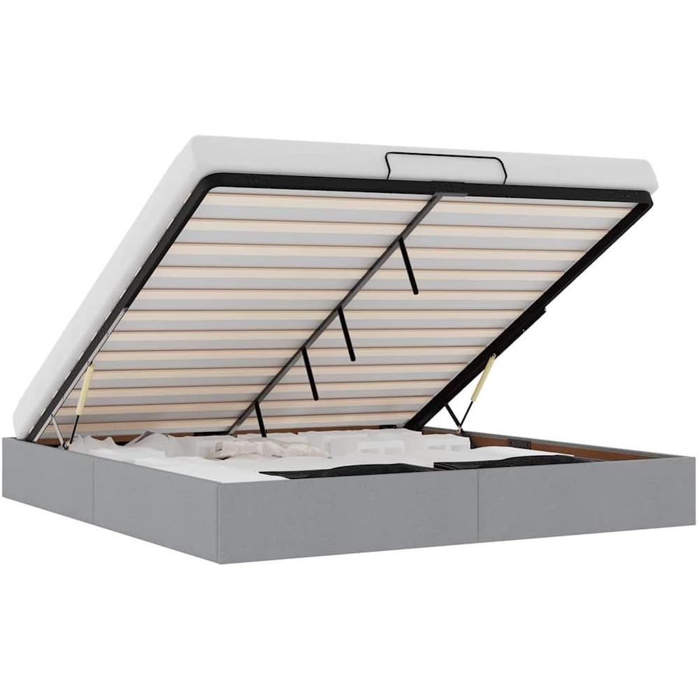 Struttura Letto Pouf senza Materasso 200x200 cm in Tessuto - Foto 1