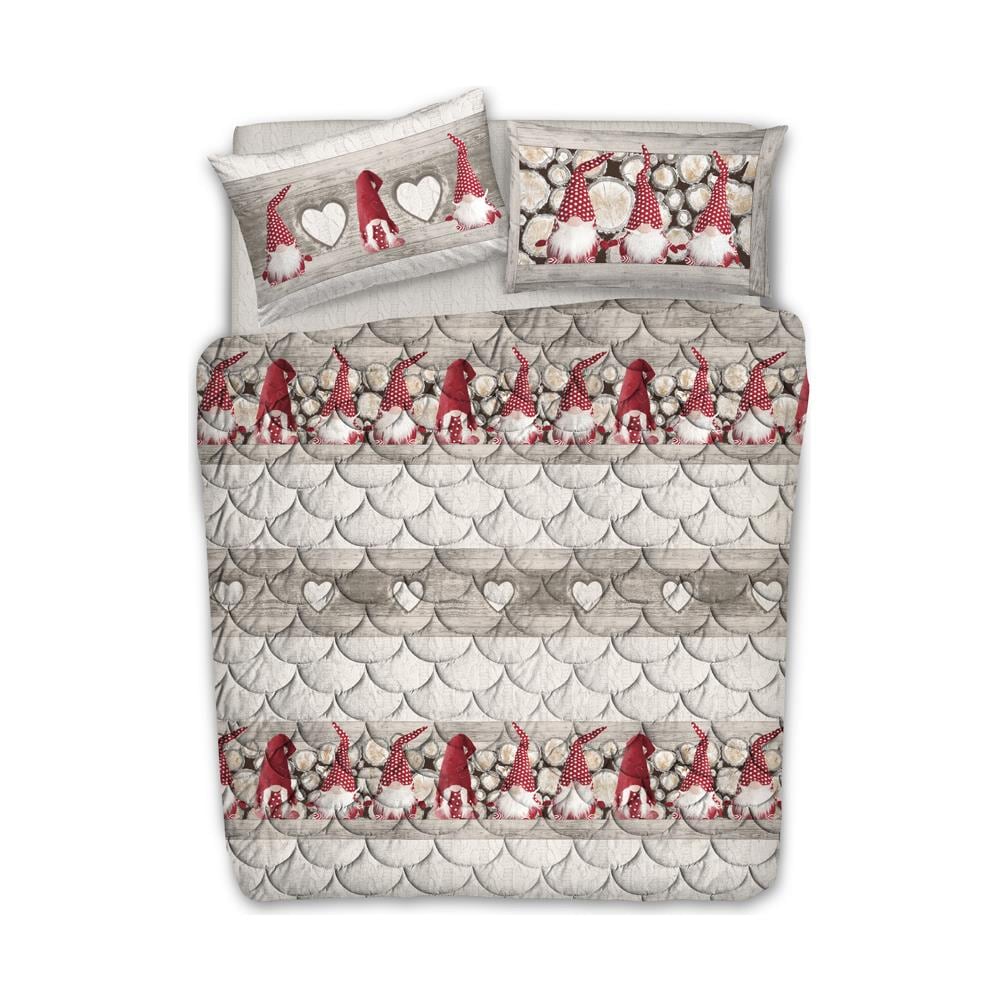 Trapunta Invernale Linea Pensieri Delicati Disegno Gnomi Colore Rosso Matrimoniale Rosso - Foto 1