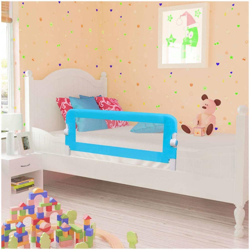 Sponde Letto Per La Sicurezza Dei Bambini 2 Pz Blu 102x42 Cm - Foto 1