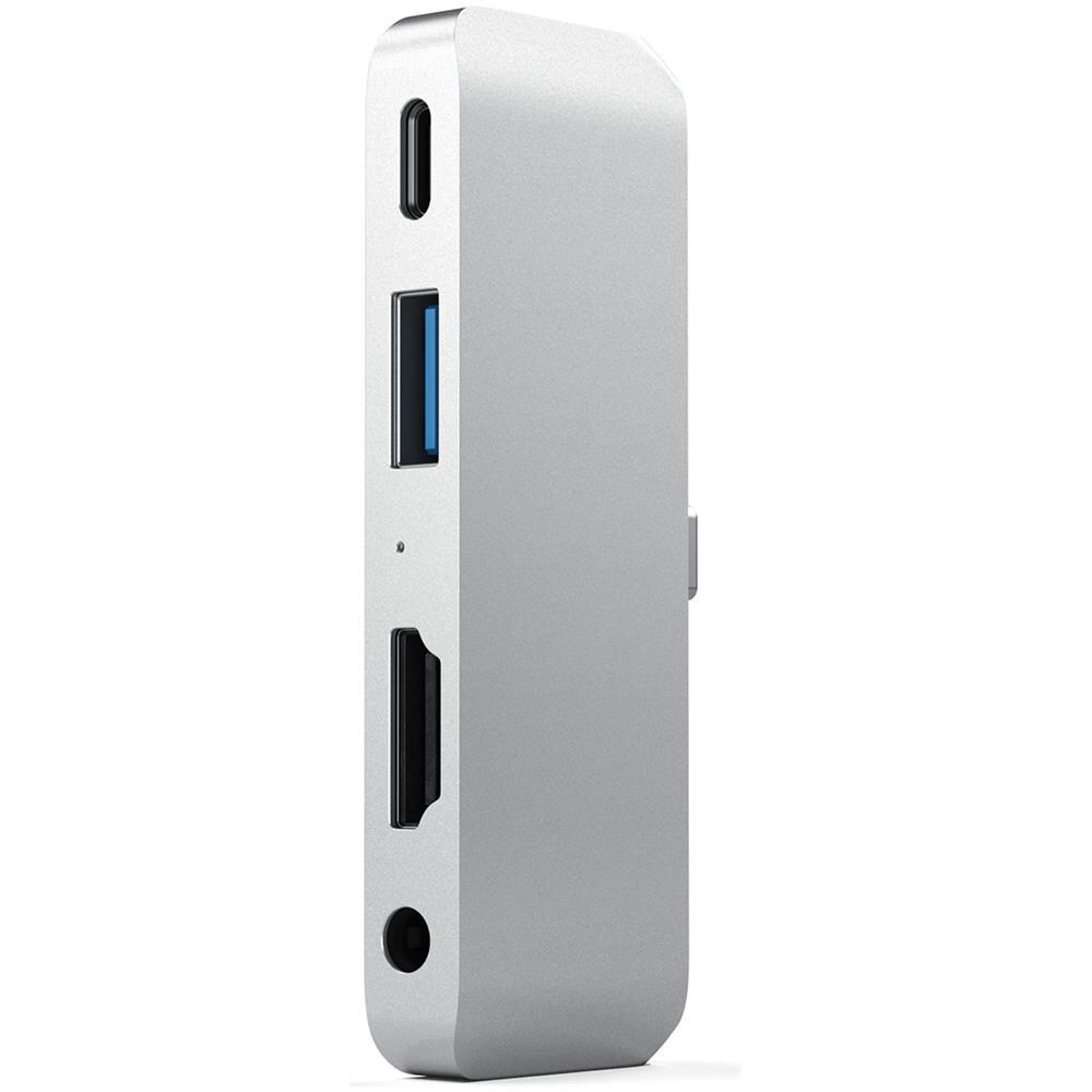 Adattatore Pro Hub Portatile Tipo C in Alluminio con Carica USB-C PD, 4K HDMI, USB 3.0 e Jack Cuffie da 3,5 mm - Compatibile con iPad Pro 2018, Microsoft Surface Go e Altri (Argento) - Foto 2