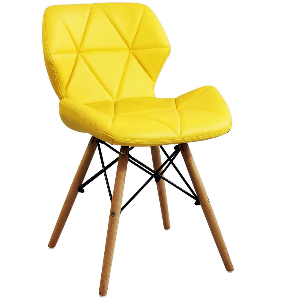 Naomie - Sedia Moderna In Ecopelle E Legno - Foto 1