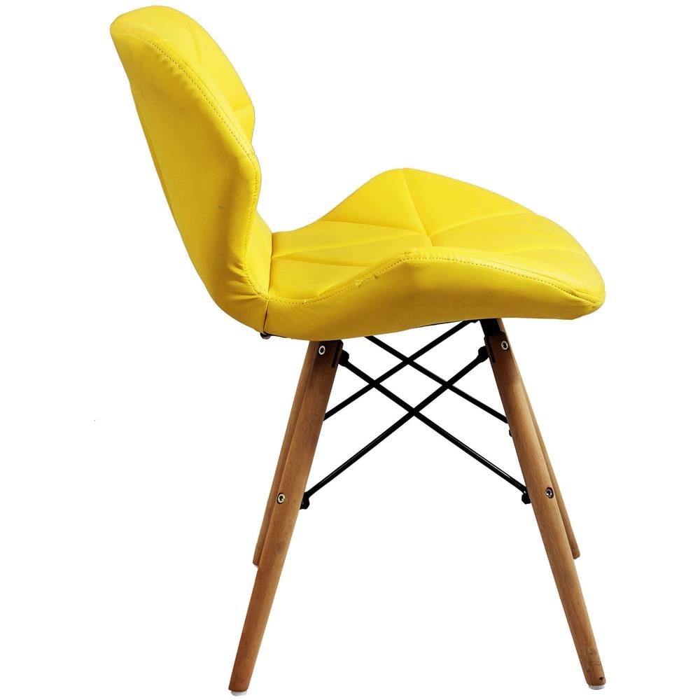 Naomie - Sedia Moderna In Ecopelle E Legno - Foto 4