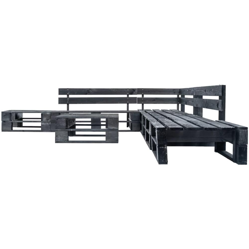 Set Divani Da Giardino Su Pallet 6pz Nero In Legno Fsc - Foto 2