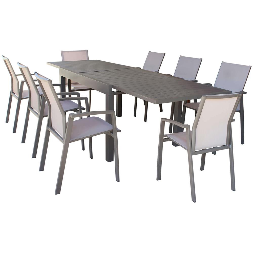 Jerri - Set Tavolo In Alluminio Cm 135/270 X 90 X 75 H Con 8 Poltrone Lotus - Foto 1