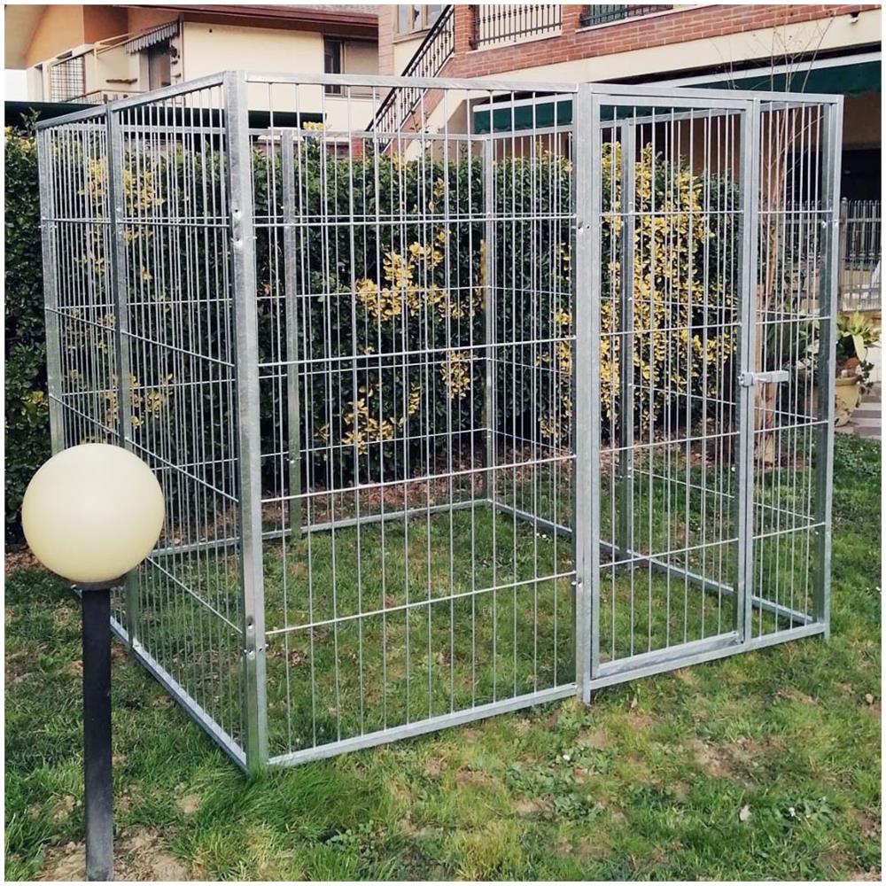 Box Per Cani Singolo Da Esterno Recinzione In Rete Zincatura A Caldo Dimensioni 200 X 200 X H 180 Cm - Foto 2