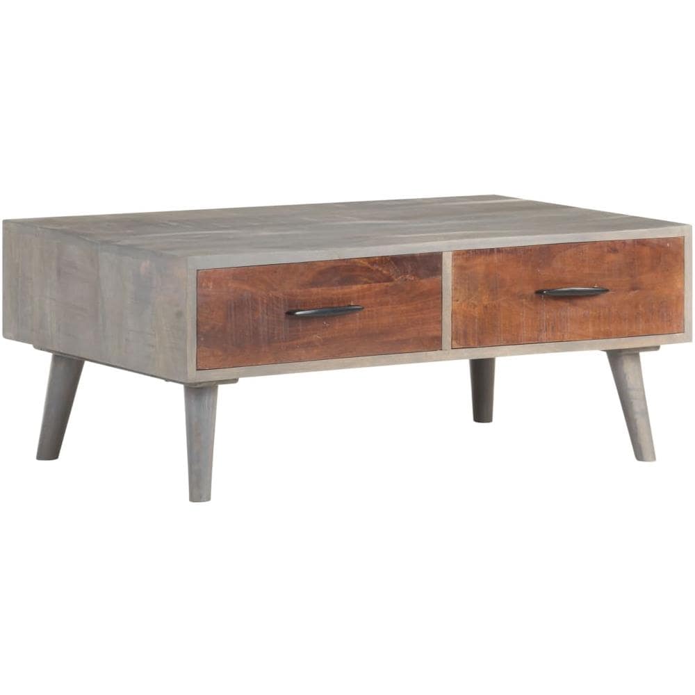 Tavolino Da Caff Grigio 100x60x40 Cm Massello Di Mango Grezzo - Foto 10