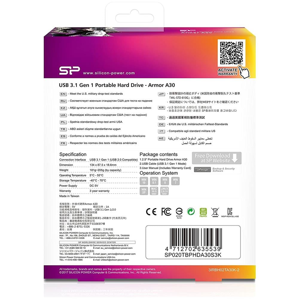 Hard Disk Esterno Armor A30 2 TB 2.5" Interfaccia USB 3.0  - Foto 4