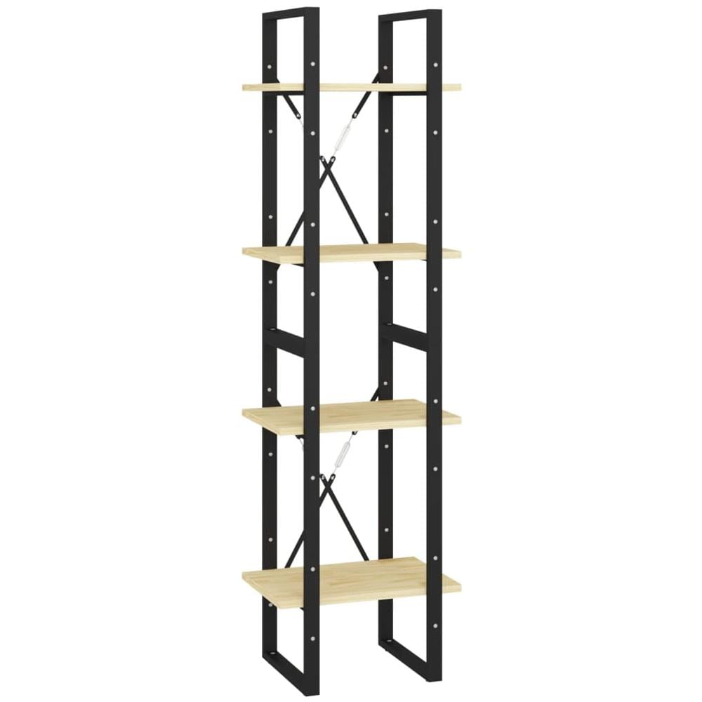 Libreria a 4 Ripiani 40x30x140 cm in Legno Massello di Pino - Foto 2