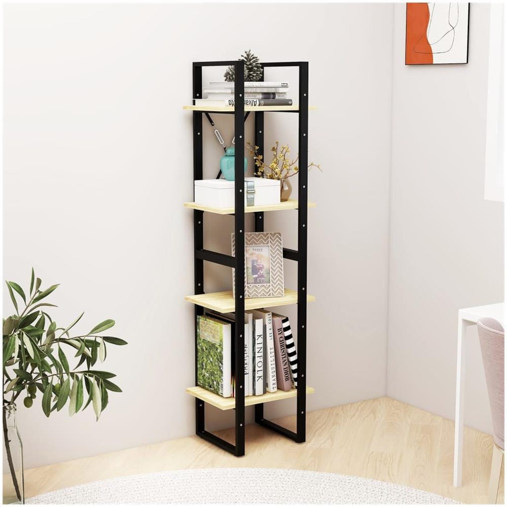 Libreria a 4 Ripiani 40x30x140 cm in Legno Massello di Pino - Foto 3