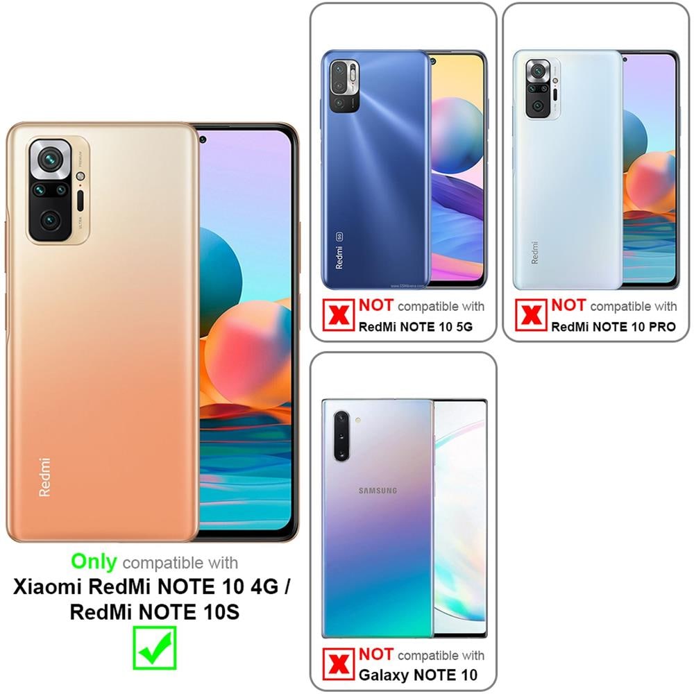 Custodia Compatibile Con Xiaomi Redmi Note 10 In Grigio Titanio - Coperchio Protettiva Con Chiusura Magnetica, Funzione Stand E Tasca Per Le Carte - Foto 2