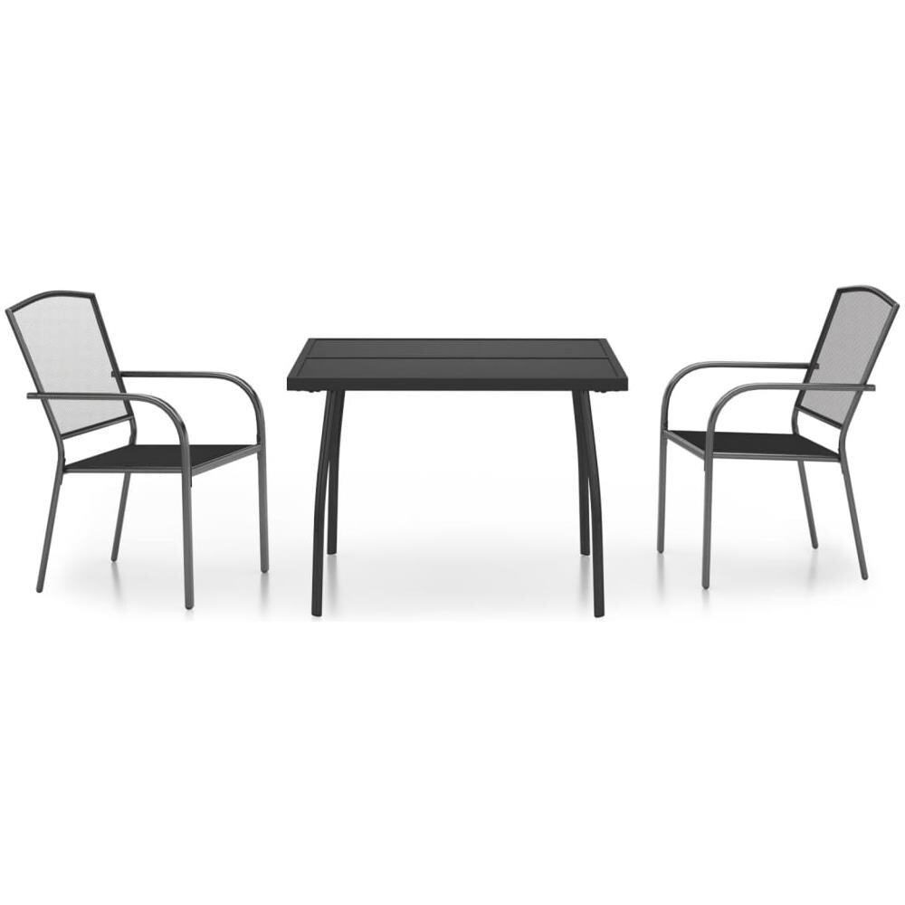 Set Da Pranzo Da Giardino 3 Pz In Acciaio Antracite - Foto 2