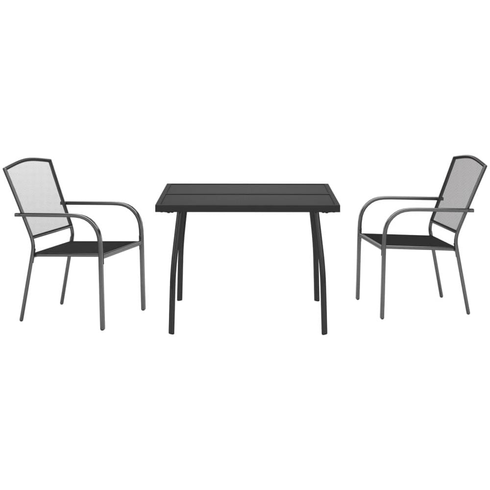 Set Da Pranzo Da Giardino 3 Pz In Acciaio Antracite - Foto 3