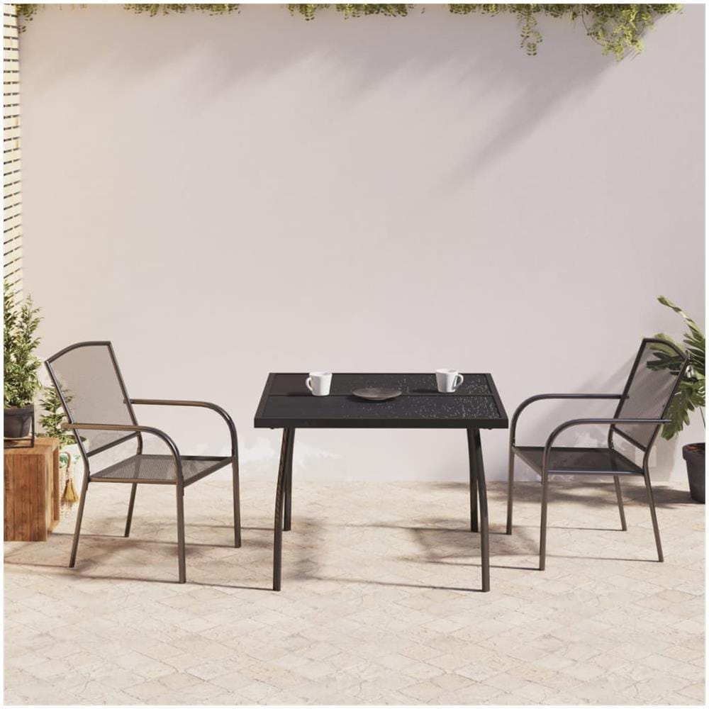 Set Da Pranzo Da Giardino 3 Pz In Acciaio Antracite - Foto 1
