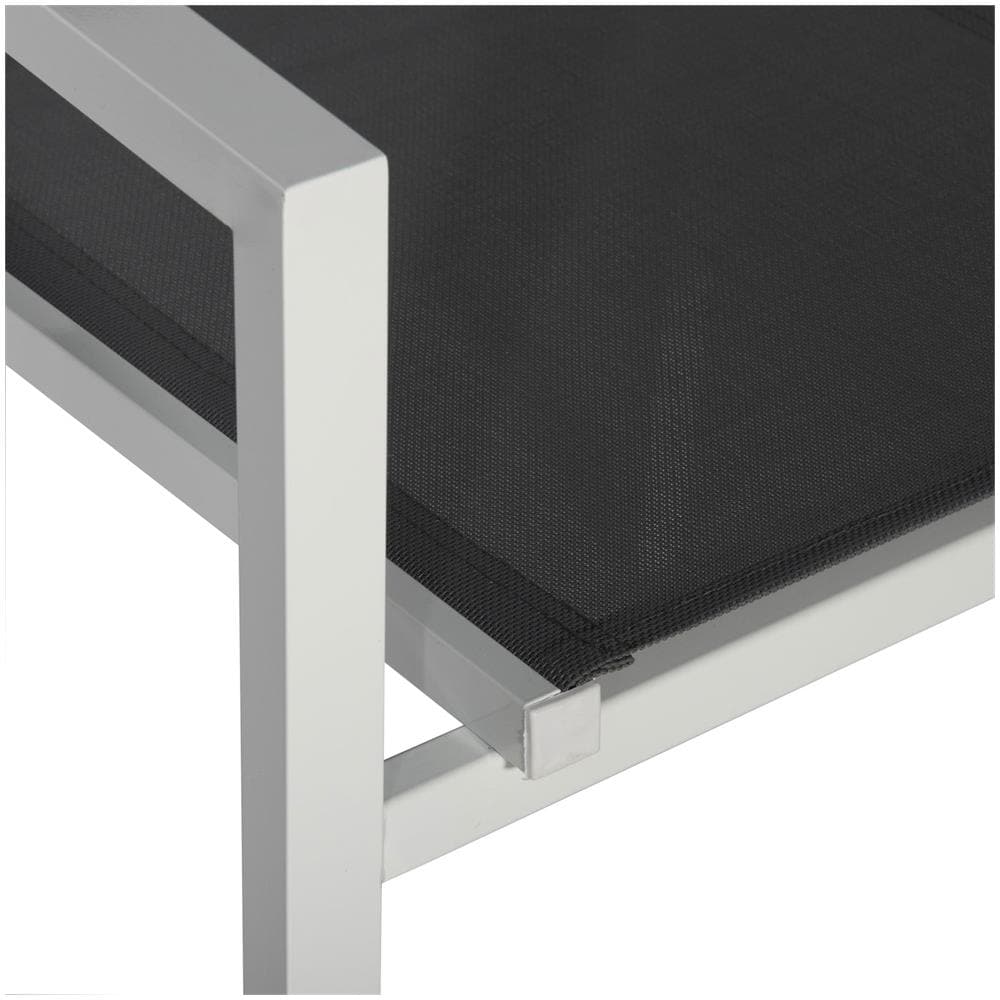 Set Di 6 Sedie In Alluminio Bianco - Textilene Grigio - Foto 2