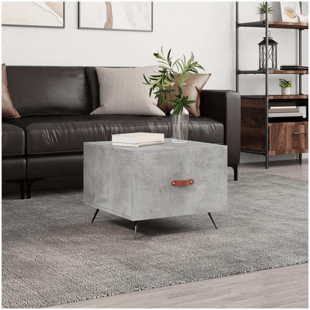 Tavolino Salotto Grigio Cemento 50x50x40 Cm Legno Multistrato - Foto 1