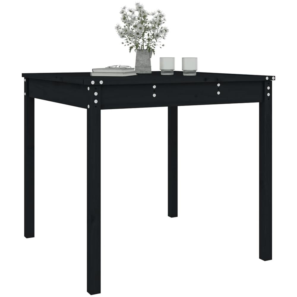 Tavolo Da Giardino Nero 82,5x82,5x76 Cm Legno Massello Di Pino - Foto 2