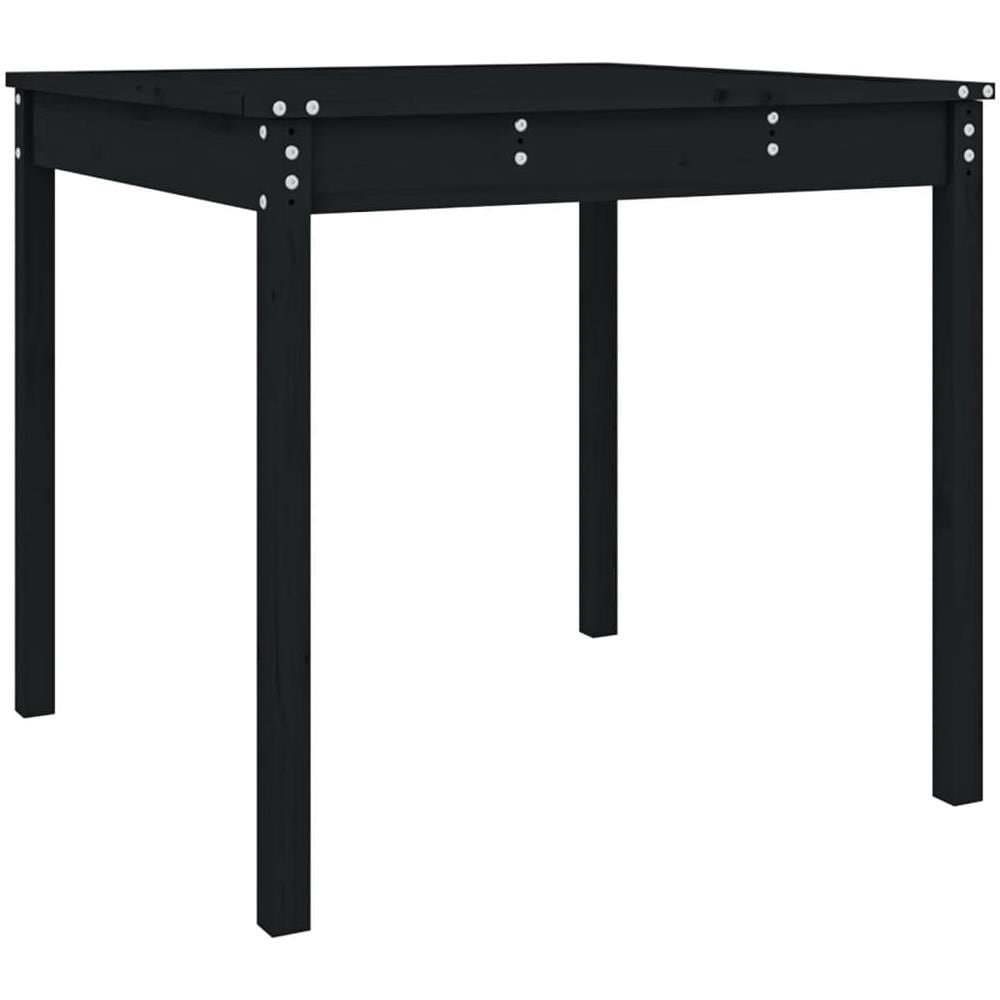 Tavolo Da Giardino Nero 82,5x82,5x76 Cm Legno Massello Di Pino - Foto 1