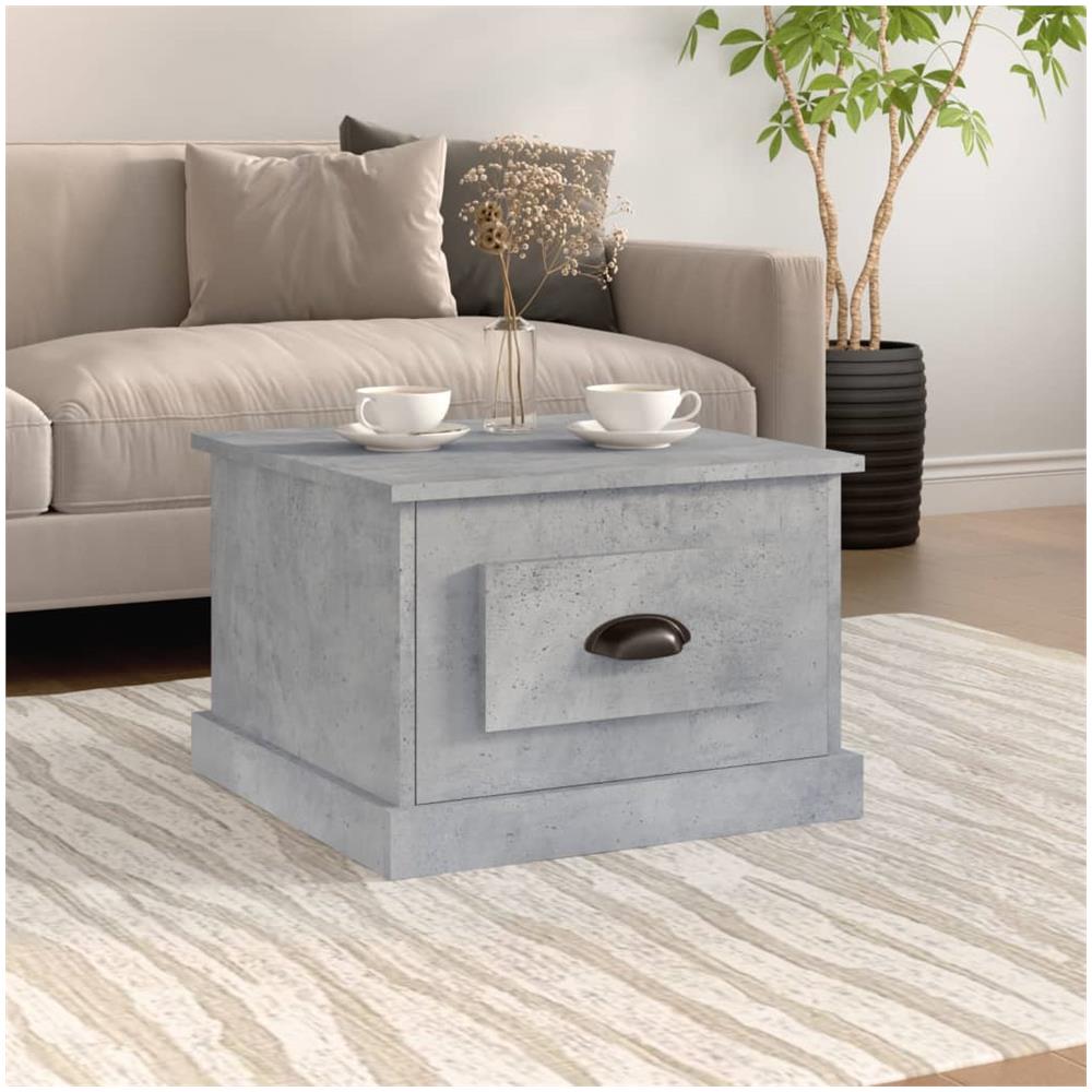 Tavolino Da Salotto Grigio Cemento 50x50x35cm Legno Multistrato - Foto 1